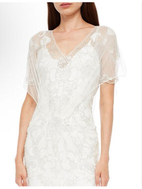 Jenny Packham Ivory Honey Layered Embellished Tulle Bridal Gown 12us/16uk NWT